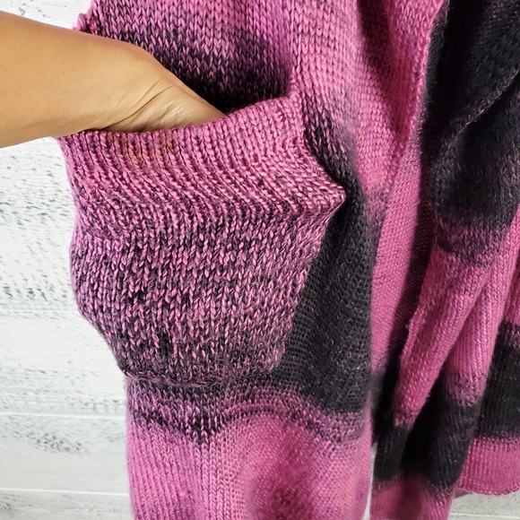 Bebe Removable Belted Black Fuschia Long Duster Cardigan Sweater Size Small - Picture 3 of 13